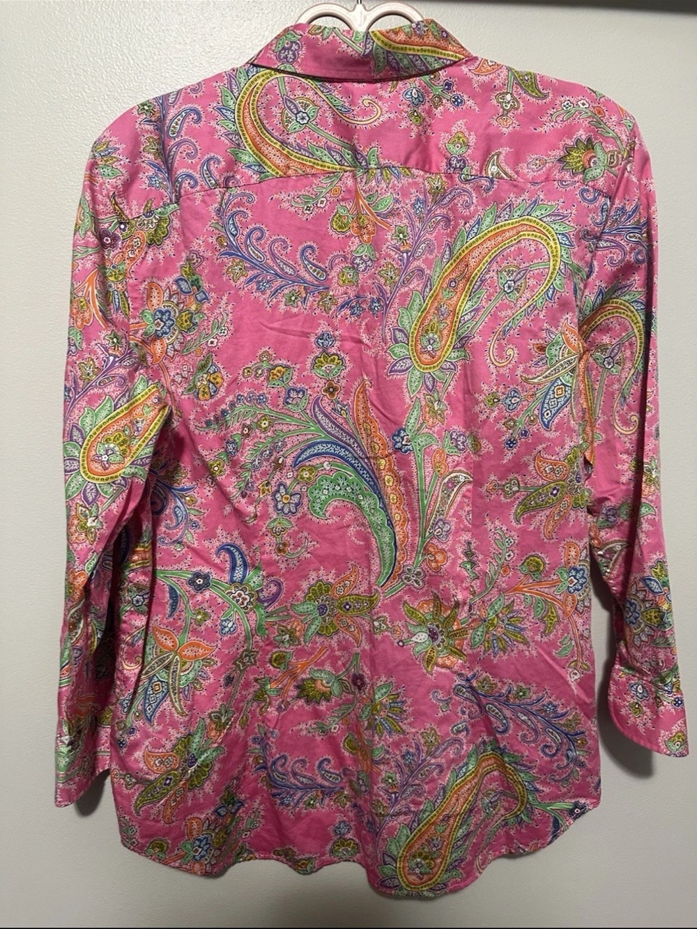 Ralph Lauren Pink Paisley Collared Button-Down Shirt - Picture 3 of 3
